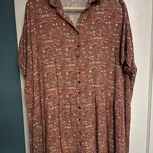 NATURAL LIFE Brown Patterned Women's Blouse